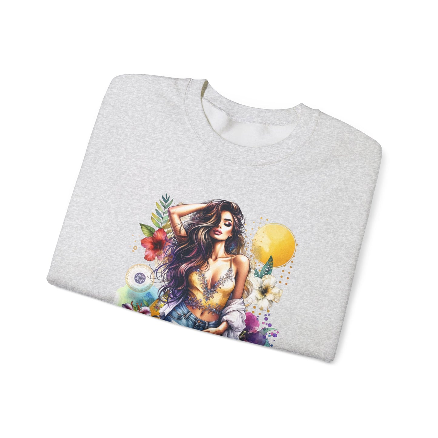 1-800-Boys-Lie Boho Chic Crewneck Sweatshirt with Floral Design, Unisex Gift, Self-Love Apparel, Cozy Casual Wear, Perfect for Relaxation