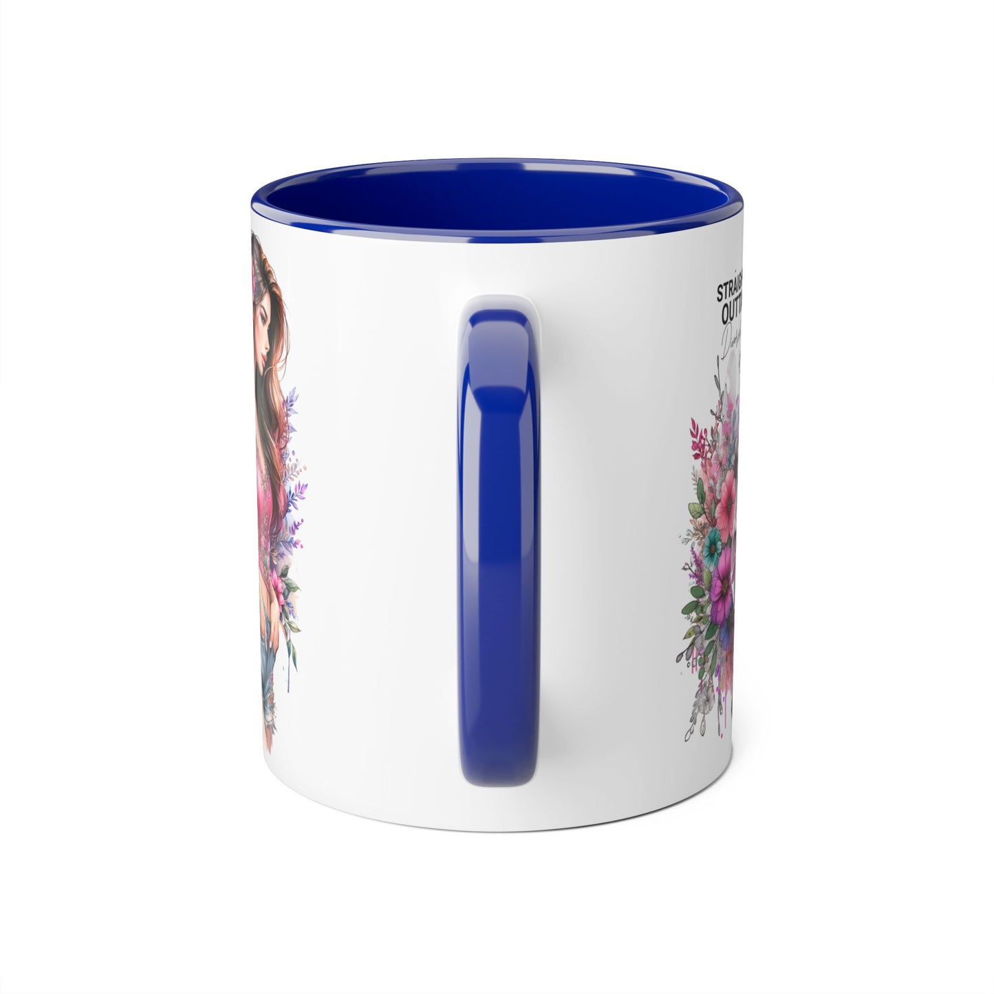 Straight Outta Divorced Humoristic Floral-Inspired Accent Mug, Perfect for Gifts, Home Decor, Coffee Lovers, Tea Enjoyers