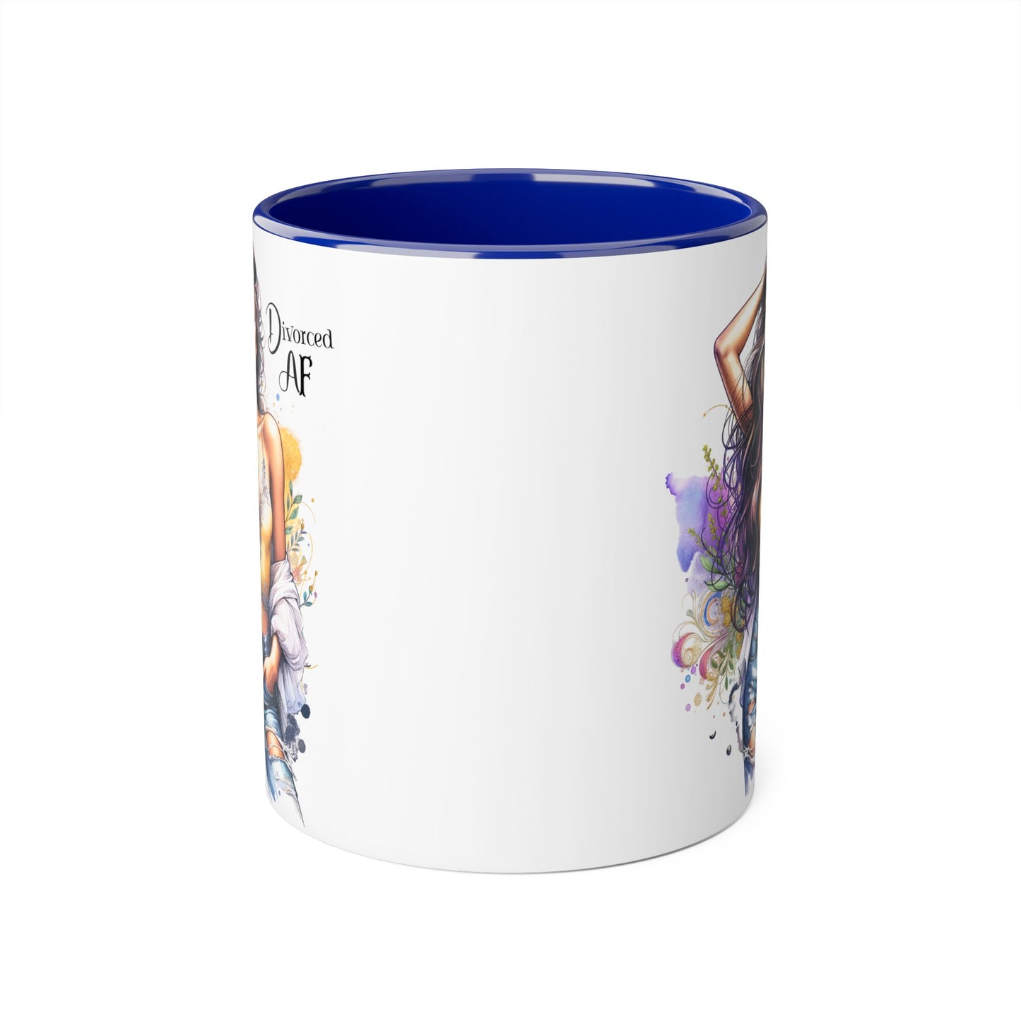 Divorced AF Mug, Stylish 11oz Accent Mug for Coffee Lovers, Perfect for Gifts, Self-Care and Empowerment, Unique Art Design