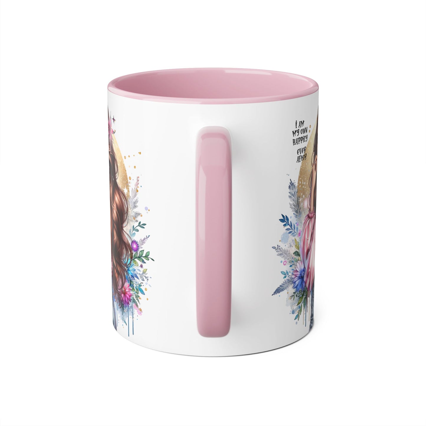 I Am My Own Happily Ever After Boho Chic Accent Mug with Inspirational Quote, Gifts for Her, Self-Love Decor, Coffee Mug for Everyday Use, Unique Art Mug