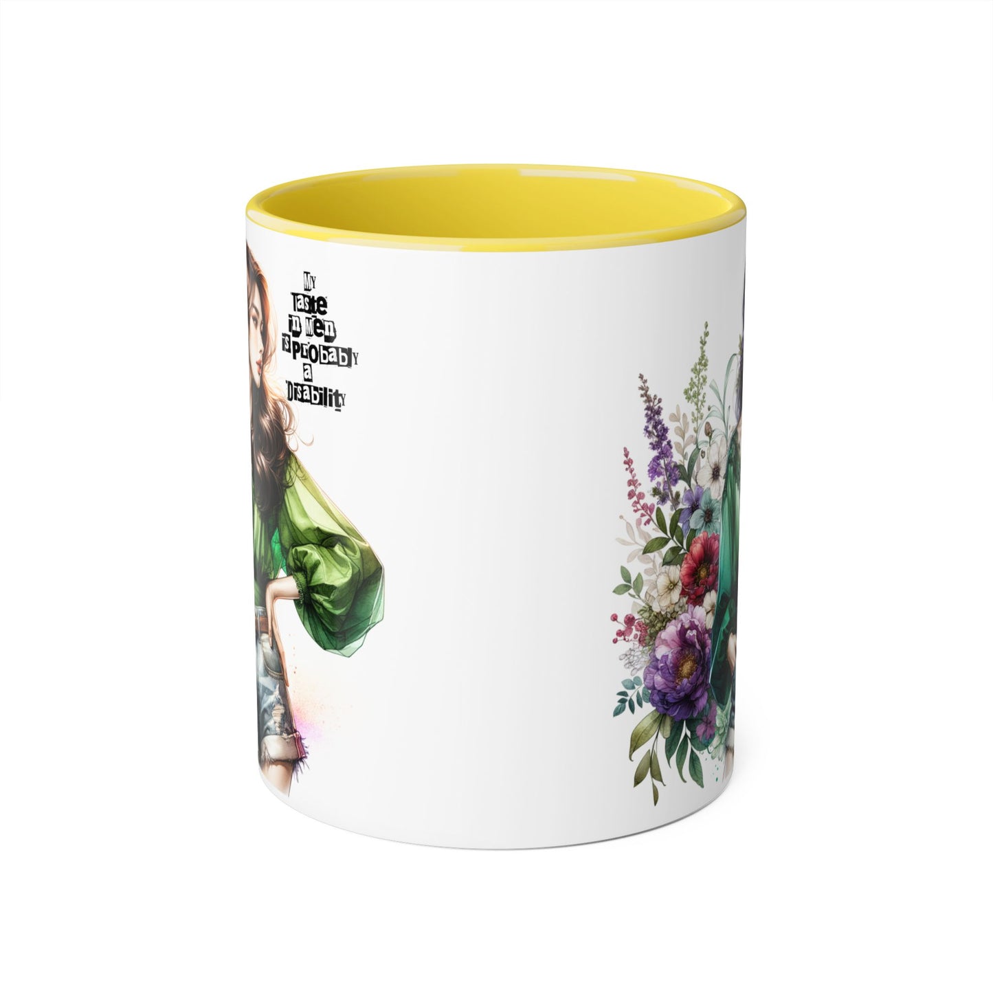 Funny Accent Mug - My Taste in Men is Probably a Disability Humor 11oz Cup