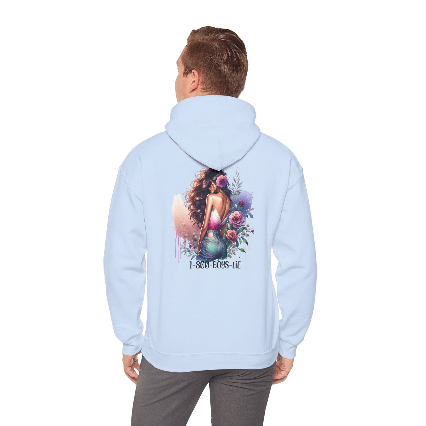 1-800-Boys-Lie Beautiful Floral Mermaid Hoodie - Unisex Heavy Blend™, Perfect for Cozy Days, Gifts, Beach Lovers, Everyday Wear