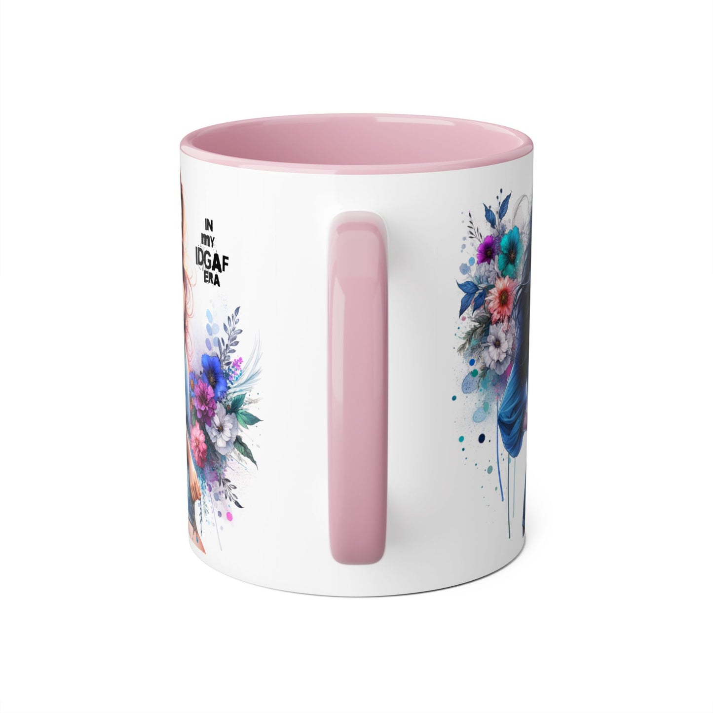 Bold Floral Accent Mug, 11oz | In My IDGAF Era, Ideal for Coffee Lovers, Gift for Her, Boho Decor, Motivational Gift