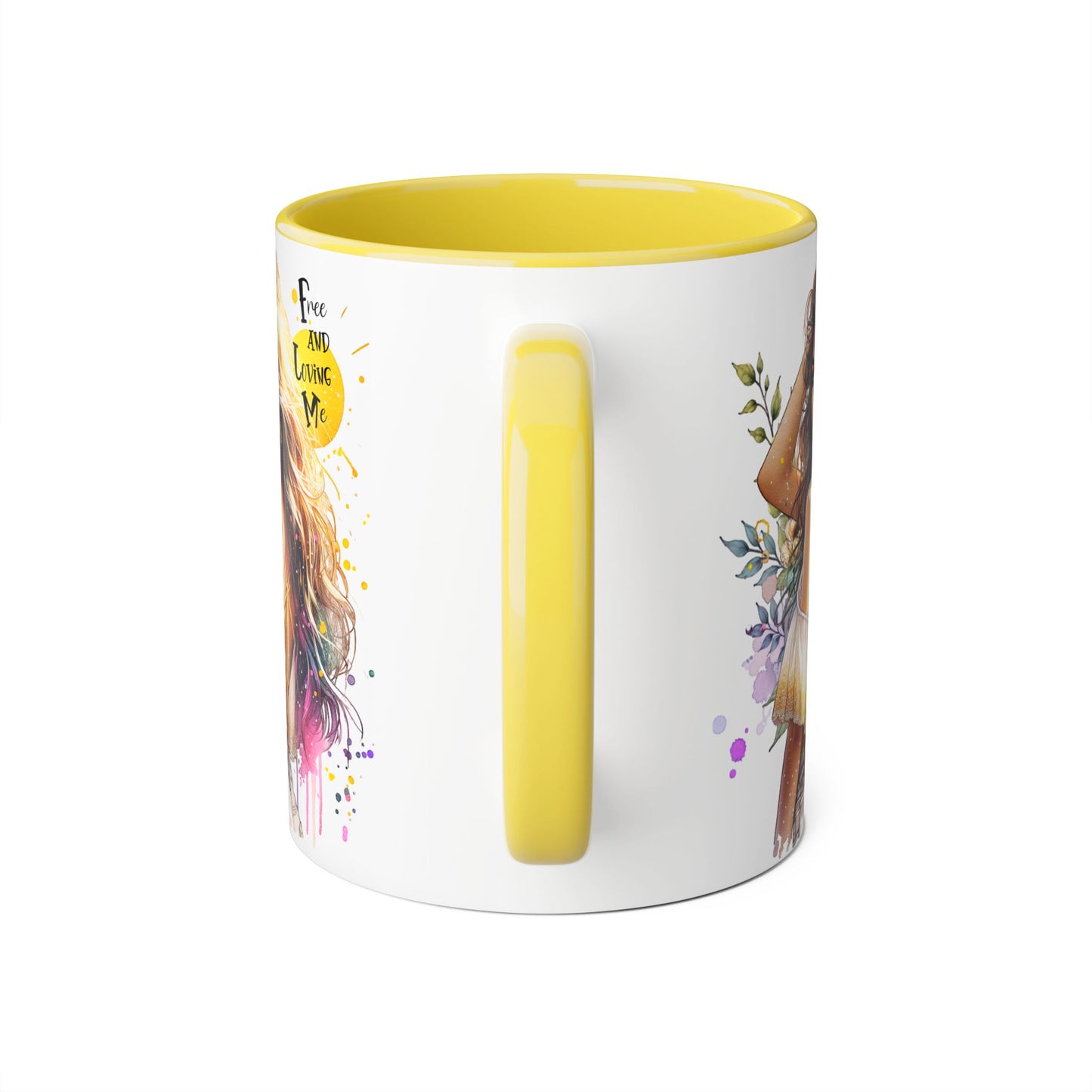 Free and Loving Me Boho Chic Accent Mug, Inspirational Coffee Cup, Free and Living Me, Gift for Her, Art Print Mug, Home Decor