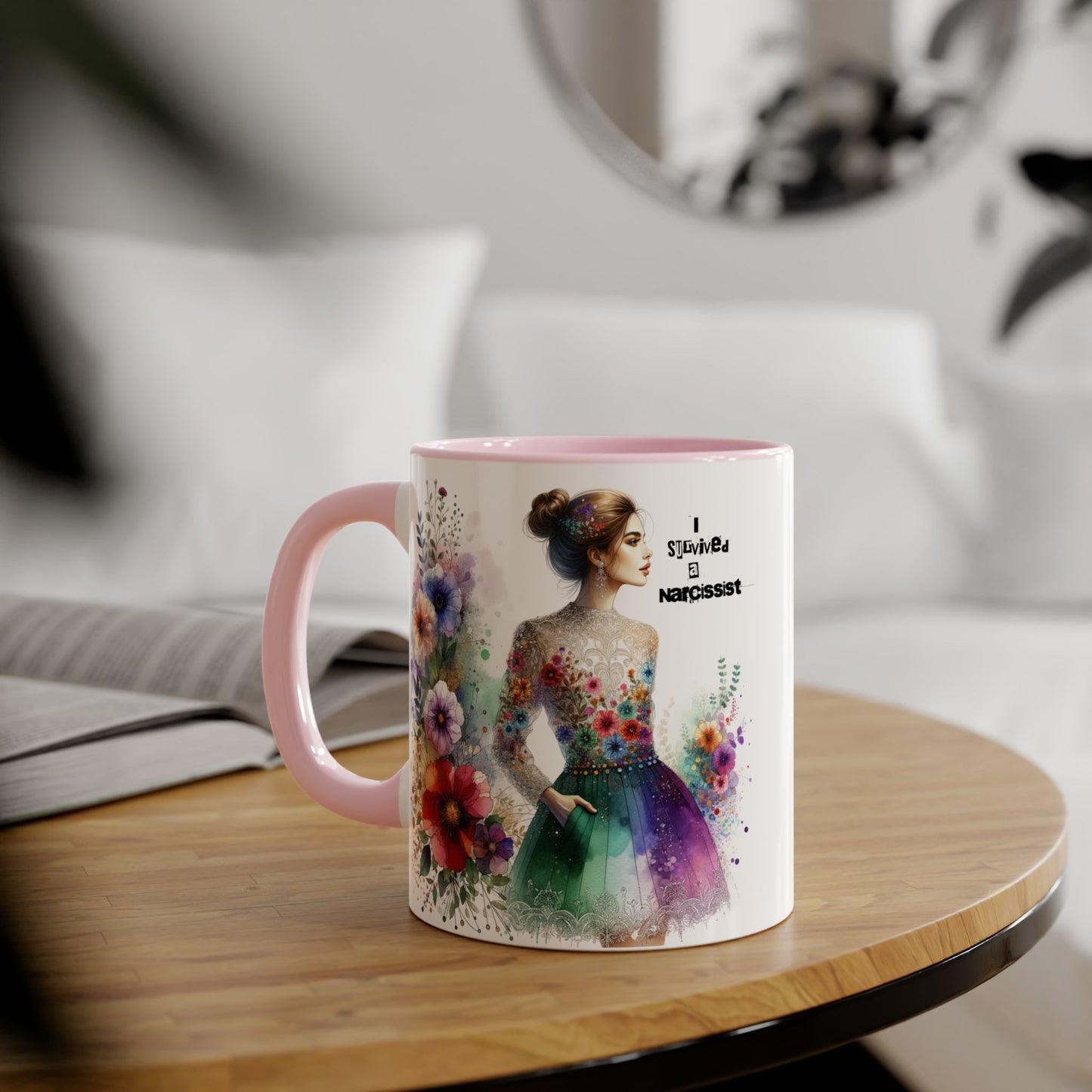 Colorful Floral Quotes Coffee Mug, Gift for Flower Lovers, Inspirational Mug, Unique Tea Cup, Perfect for Birthdays