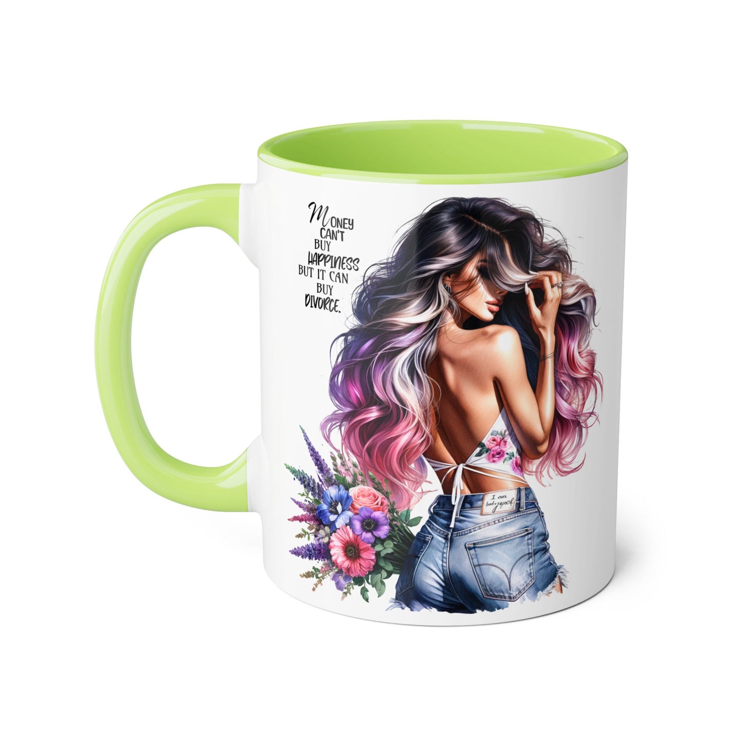 Mug - Money Can't Buy Happiness But It Can Buy Divorce Humoristic Accent Mug, 11oz