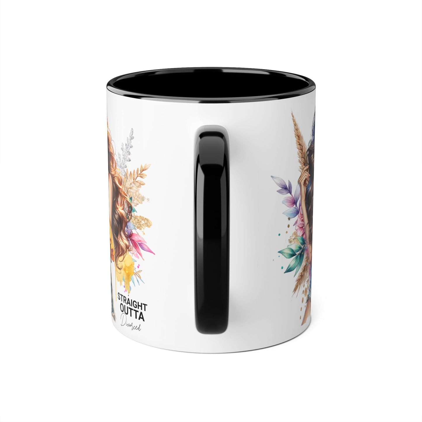 Straight Outta Divorced Humoristic Vibrant Accent Mug for Coffee Lovers, Perfect Gift for Birthdays, Anniversaries, or Home Decor