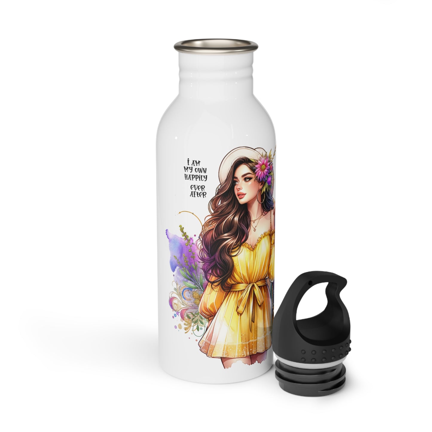 Bohemian Aesthetic Stainless Steel Water Bottle - "I Am My Own Happily Ever After " Design