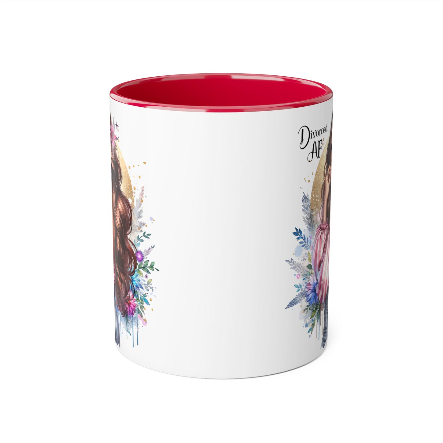 Empowered Diva Mug-Divorced AF, 11oz - Dreamy Floral Design, Perfect Gift for Divorced Friends, Birthday, Self-Care, Coffee Lovers