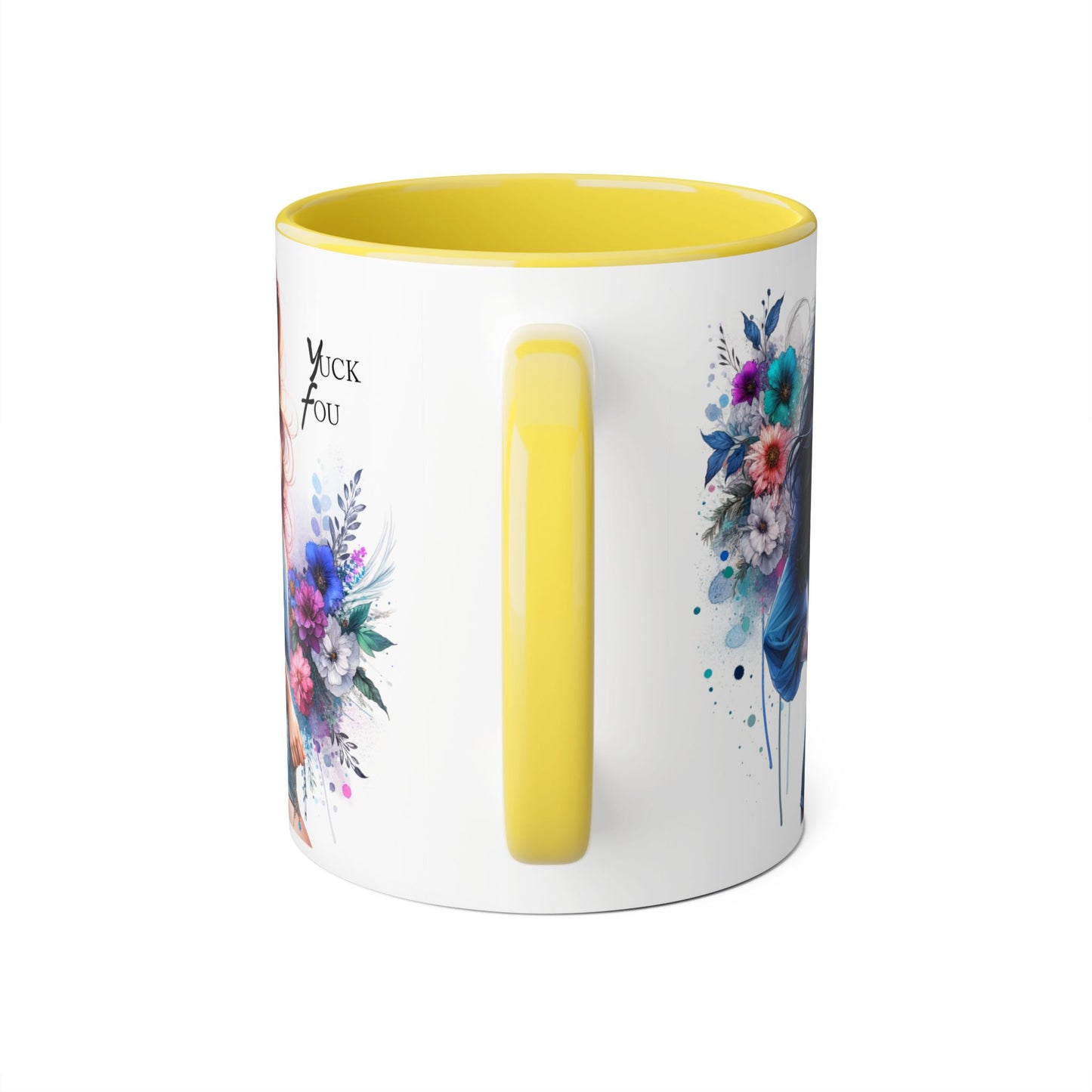 Yuck Fou Floral Graphic Accent Mug: Perfect Gift for Tea Lovers, Coffee Breaks, Home Decor, Inspirational Quotes, Mother's Day, Birthdays