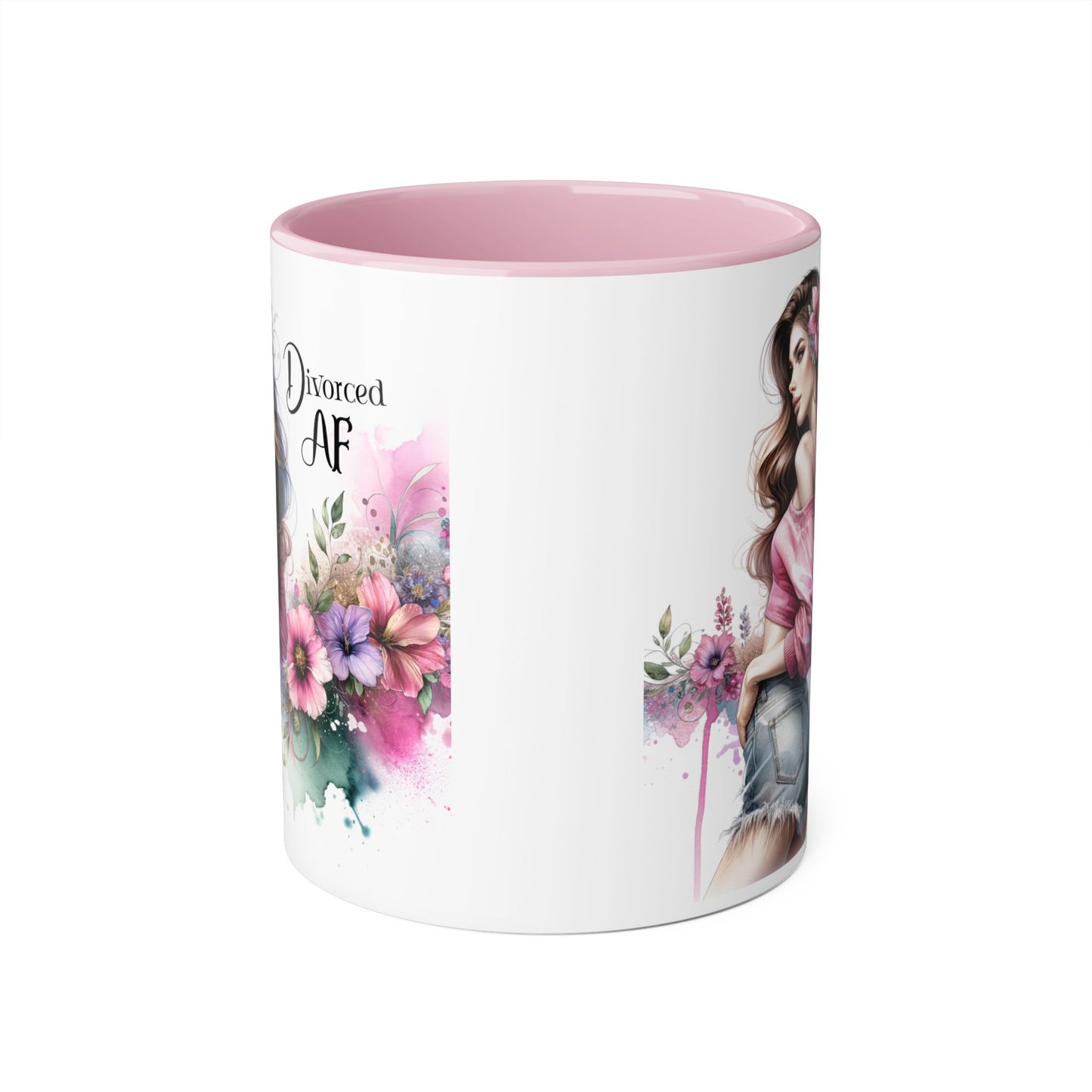 Divorced AF Accent Mug, Empowering Gift for Newly Divorced, Coffee Lover Mug, Inspirational Drinkware, Funny Divorce Humor