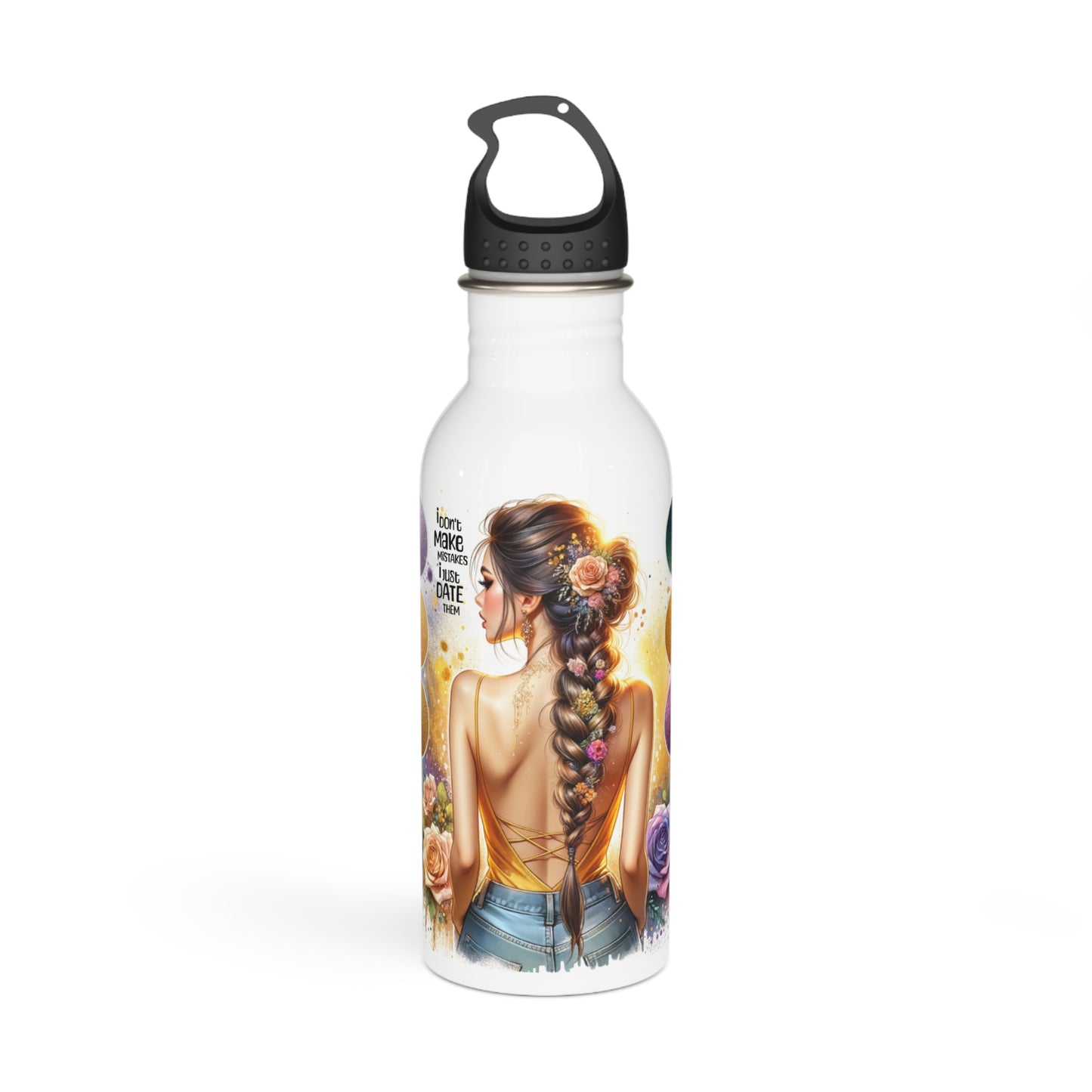 Stainless Steel Breakup Water Bottle- I Don't Make Mistake, I Date Them Design