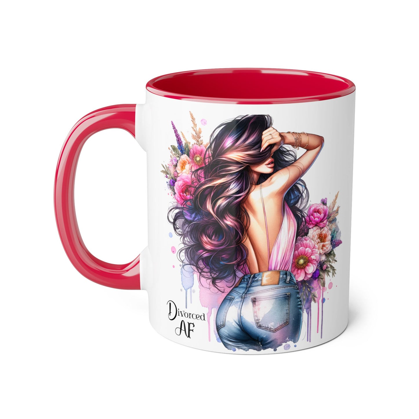 Stylish Coffee Mug, Floral Mug, Gift for Her, Divorce Mug, Affirmation Mug, Inspirational Drinkware