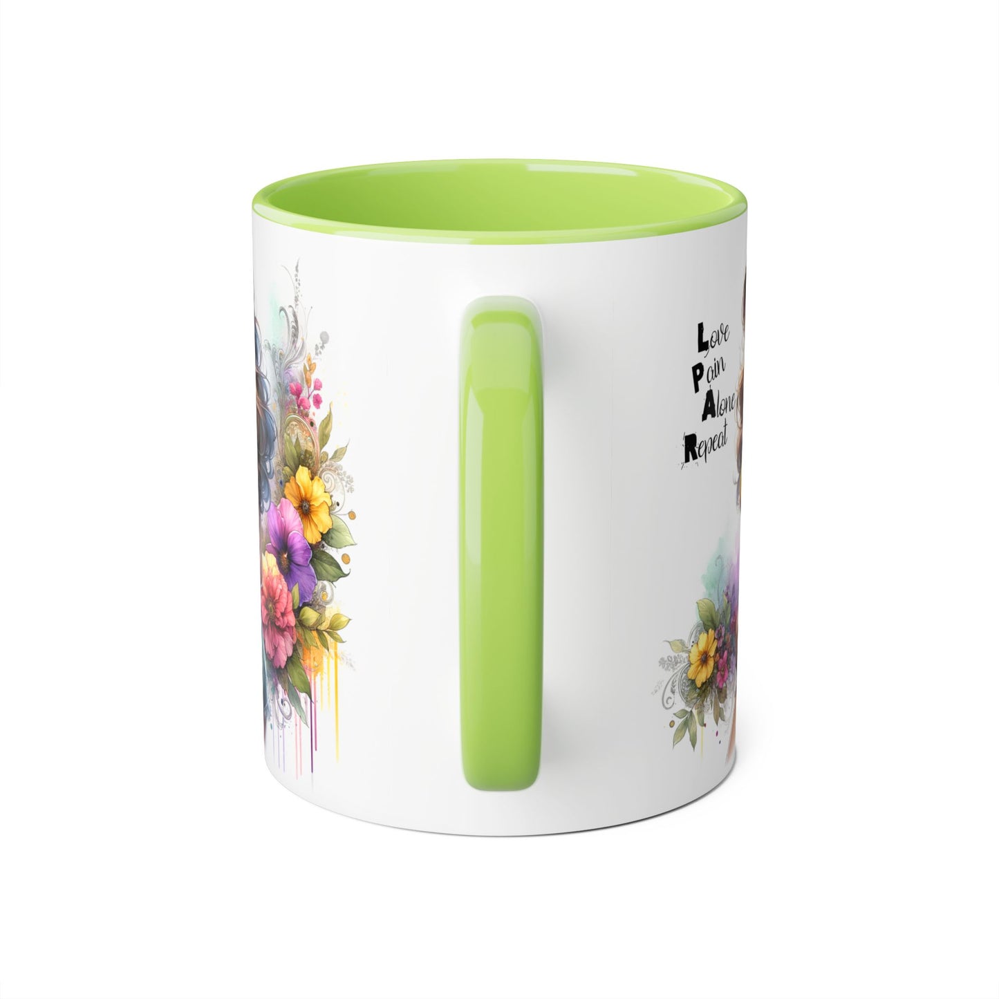 Colorful Floral Accent Mug with Inspirational Quote