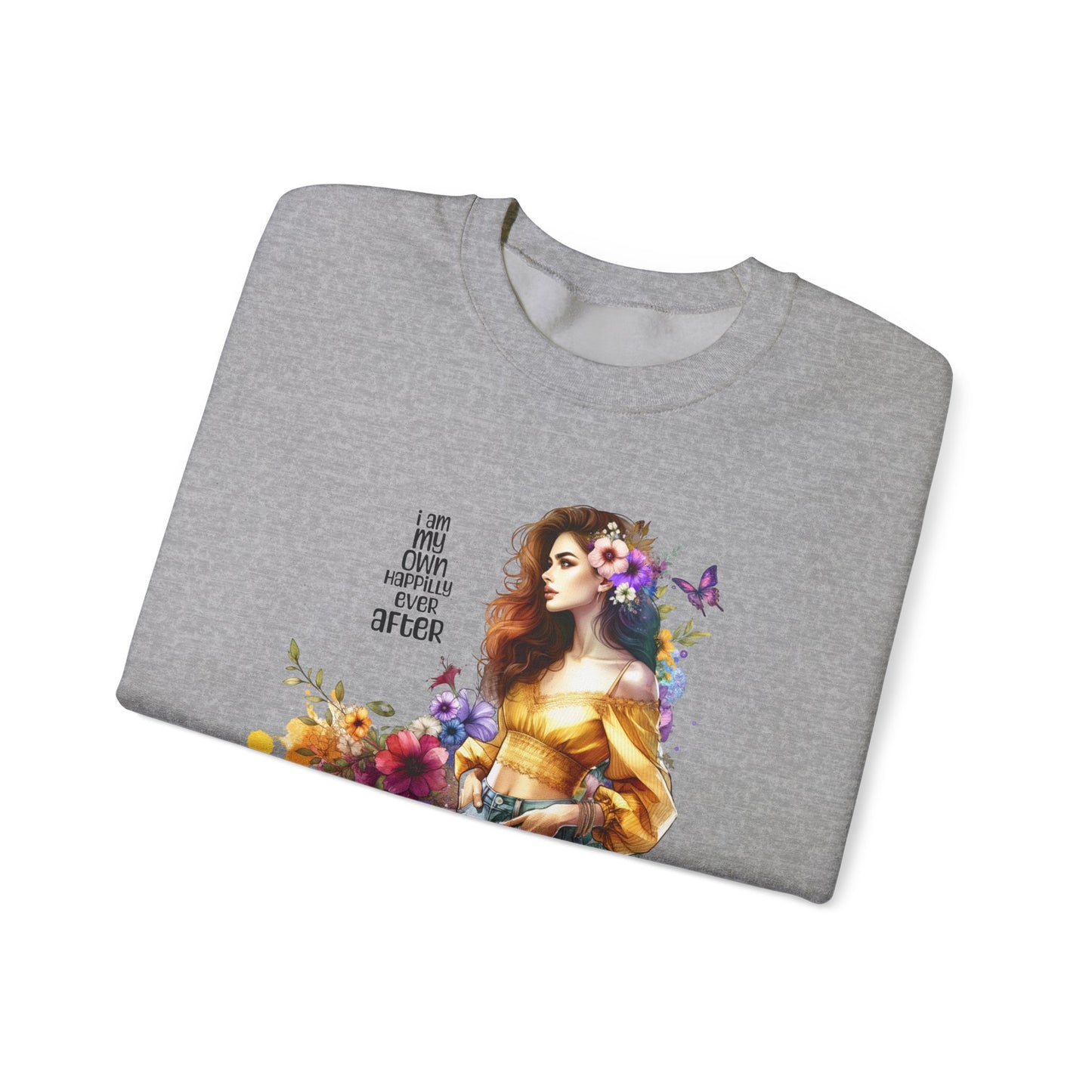I Am My Own Happily Ever After Artistic Unisex Heavy Blend™ Crewneck Sweatshirt - Perfect Gift for Artists, Creative Souls, Birthdays, Casual Wear, Art Lovers