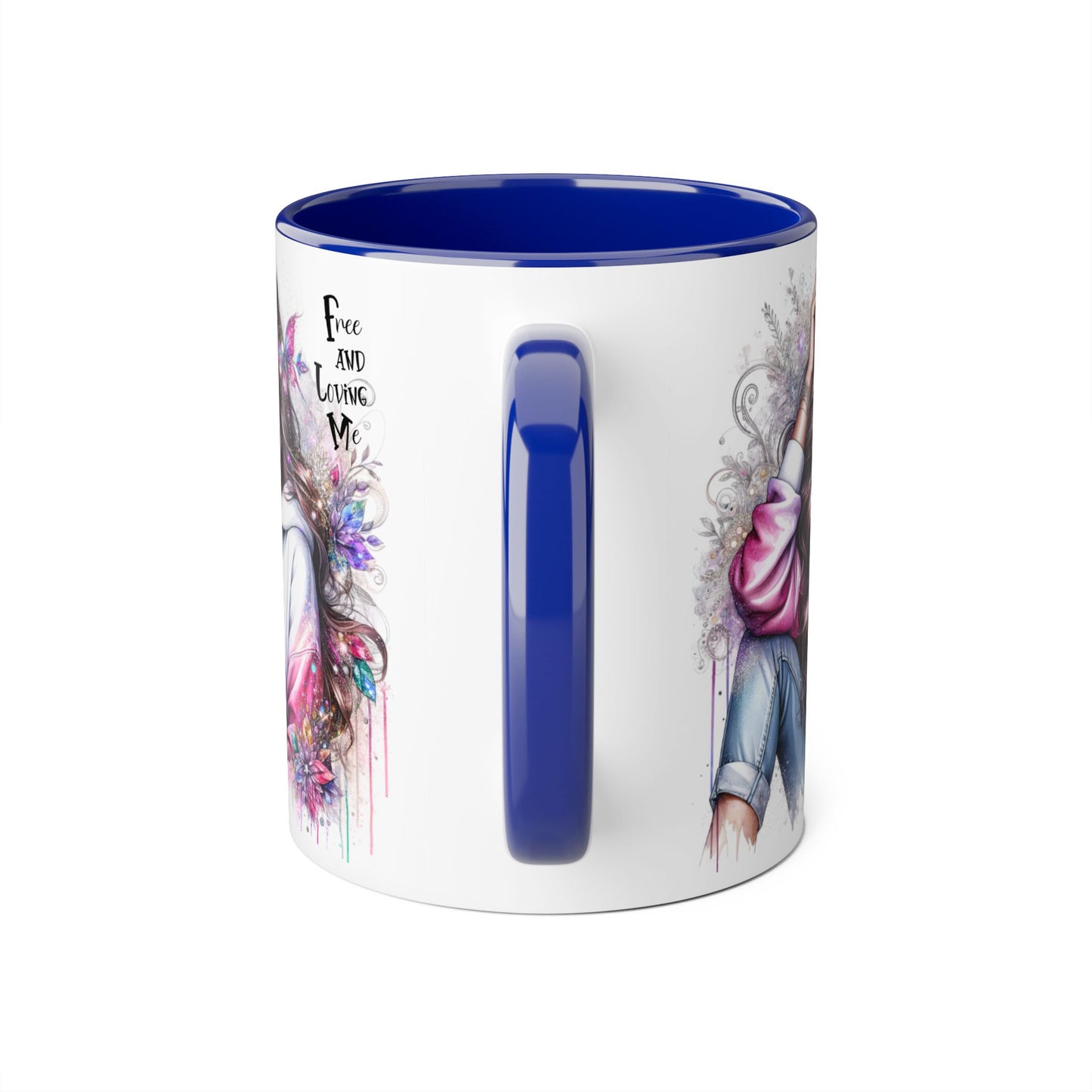 Bohemian Accent Mug - Free and Loving Me, Coffee Lover Gift, Artistic Drinkware, Unique Home Decor, Inspirational Mug