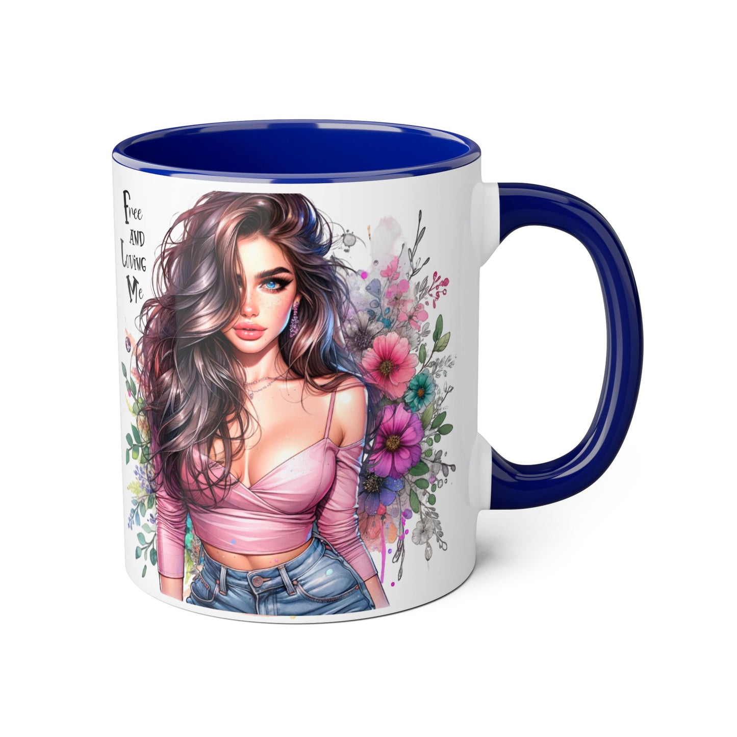 Bohemian Floral Accent Mug, Coffee Cup for Nature Lovers, Inspirational Gift, Home Decor, Unique Art