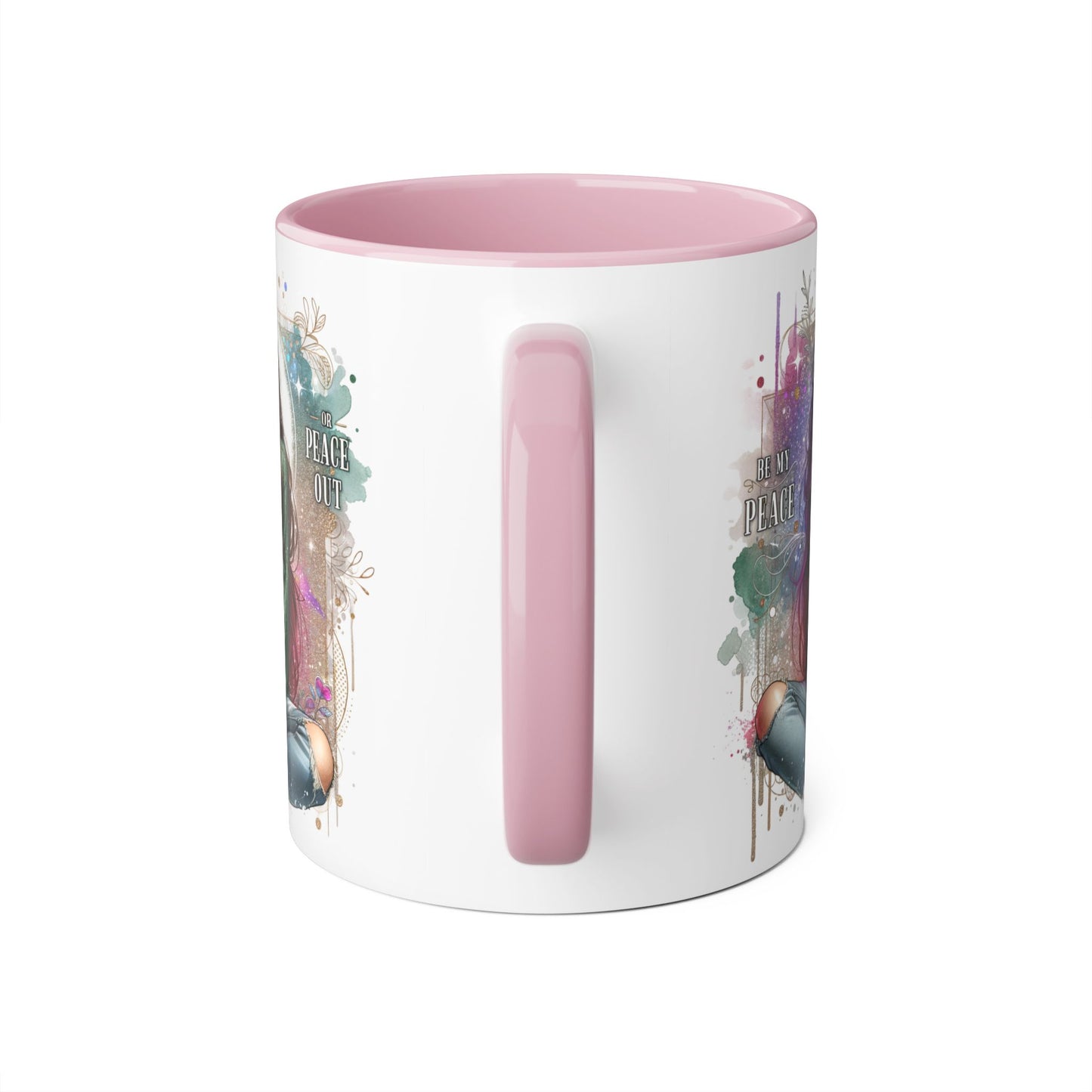 Artistic Be My Peace or Peace Out Mug, Inspirational Coffee Cup, Great for Relaxing Moments, Perfect Gift for Friends, Unique Home Decor, Peaceful Vibe