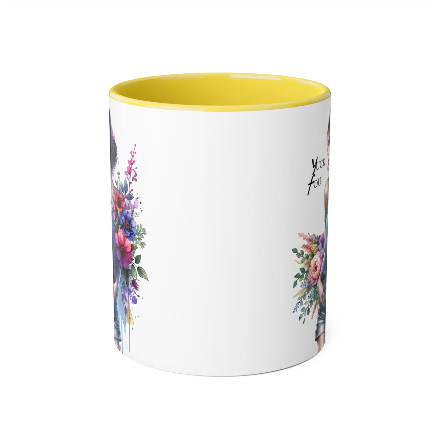 Yuck Fou Floral Art Accent Mug | Stylish Gift for Coffee Lovers, Housewarming, Birthdays, Creative Decor