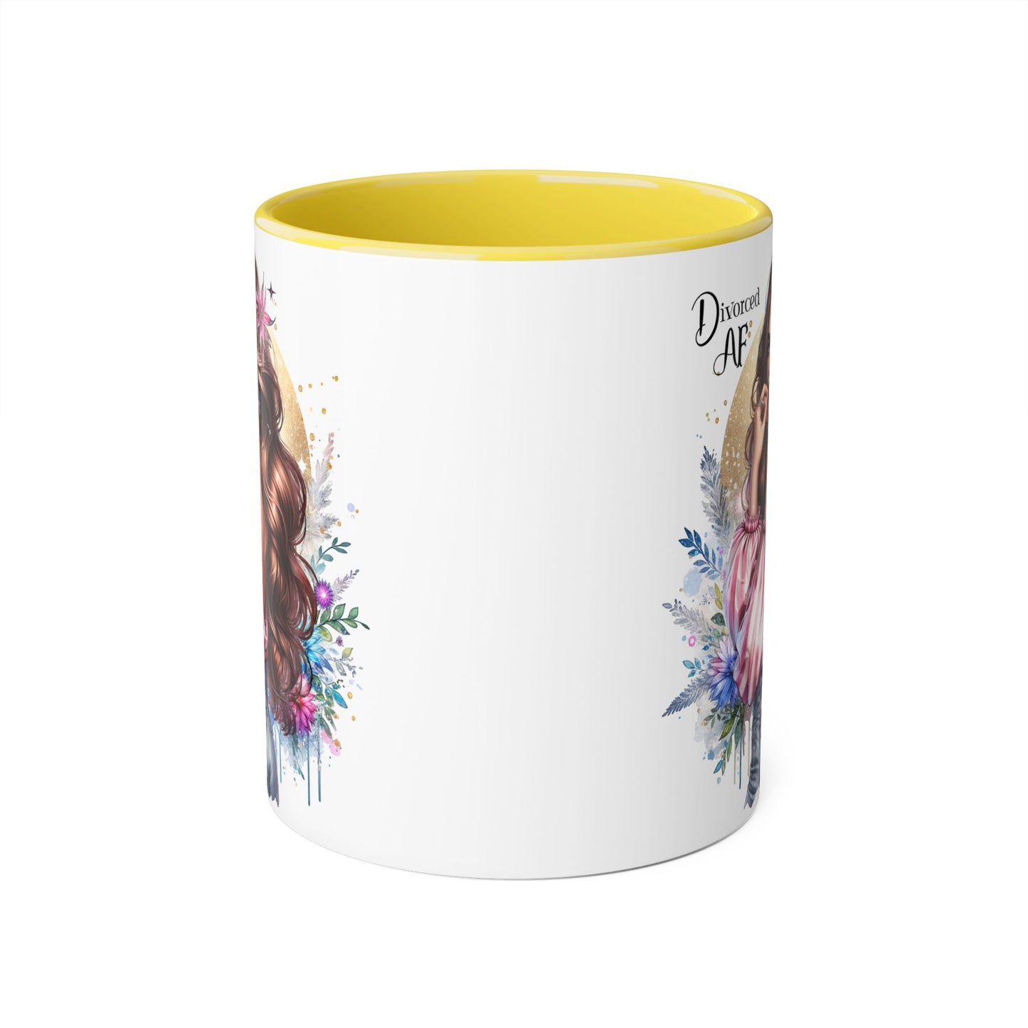 Empowered Diva Mug-Divorced AF, 11oz - Dreamy Floral Design, Perfect Gift for Divorced Friends, Birthday, Self-Care, Coffee Lovers
