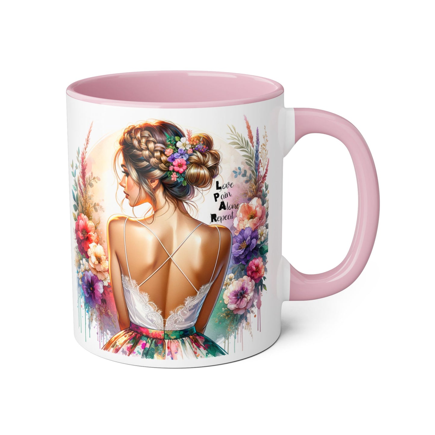 Floral Latte Mug, Inspirational Coffee Cup, Boho Style Mug, Gift for Her, Art Print Mug, Relaxing Beverage Mug