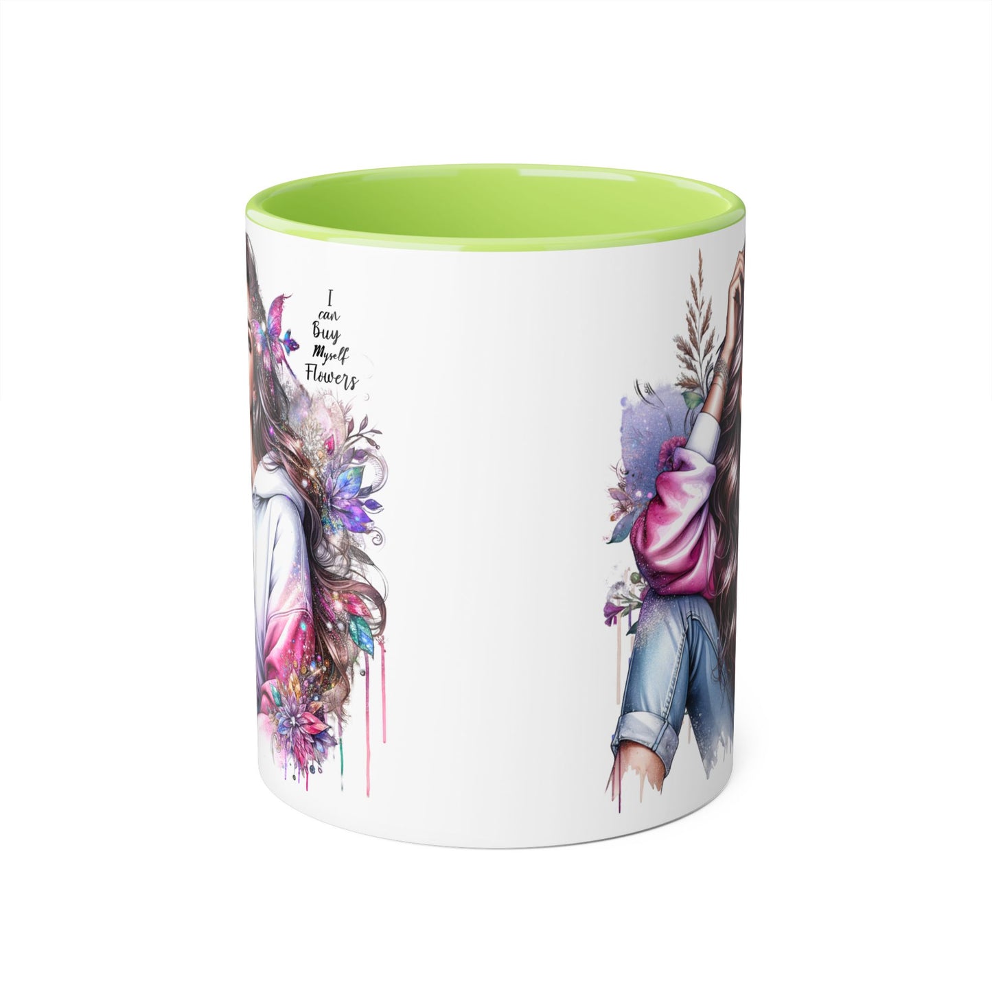 I Can Buy Myself Flowers Artistic Floral Accent Mug | I Keep My Hopes + Dreams, Coffee Cup for Gifts, Home Decor, Birthdays, Self-Care, Tea Lovers