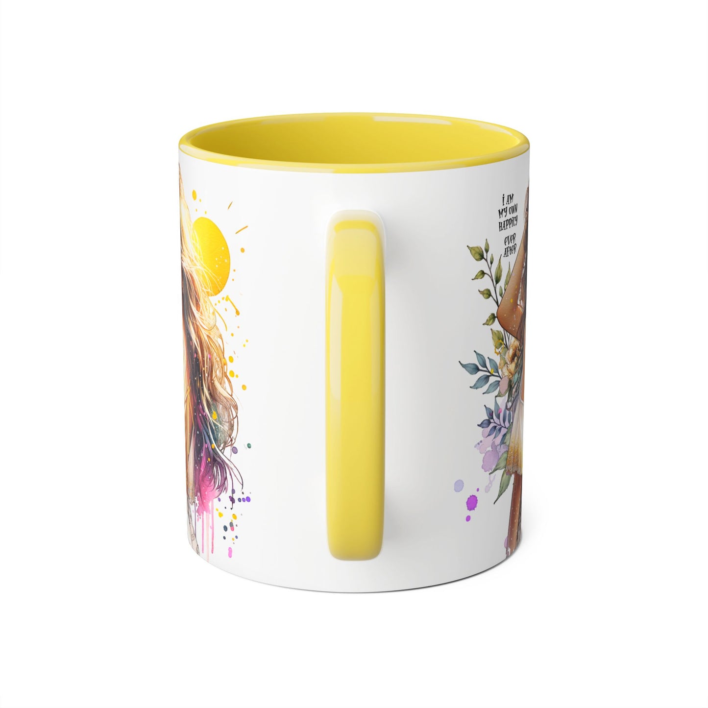 Inspirational Floral Accent Mug - "I Am My Own Happily Ever After " - 11oz