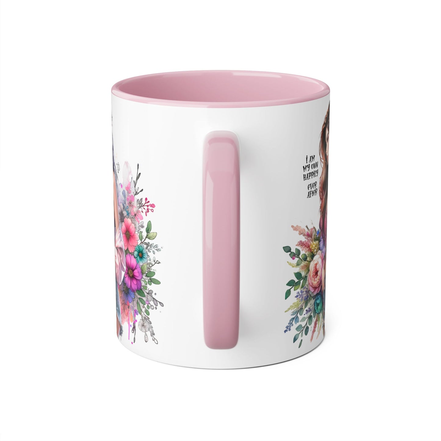 I Am My Own Happily Ever After Empowered Floral Accent Mug - 11oz with Inspirational Quote