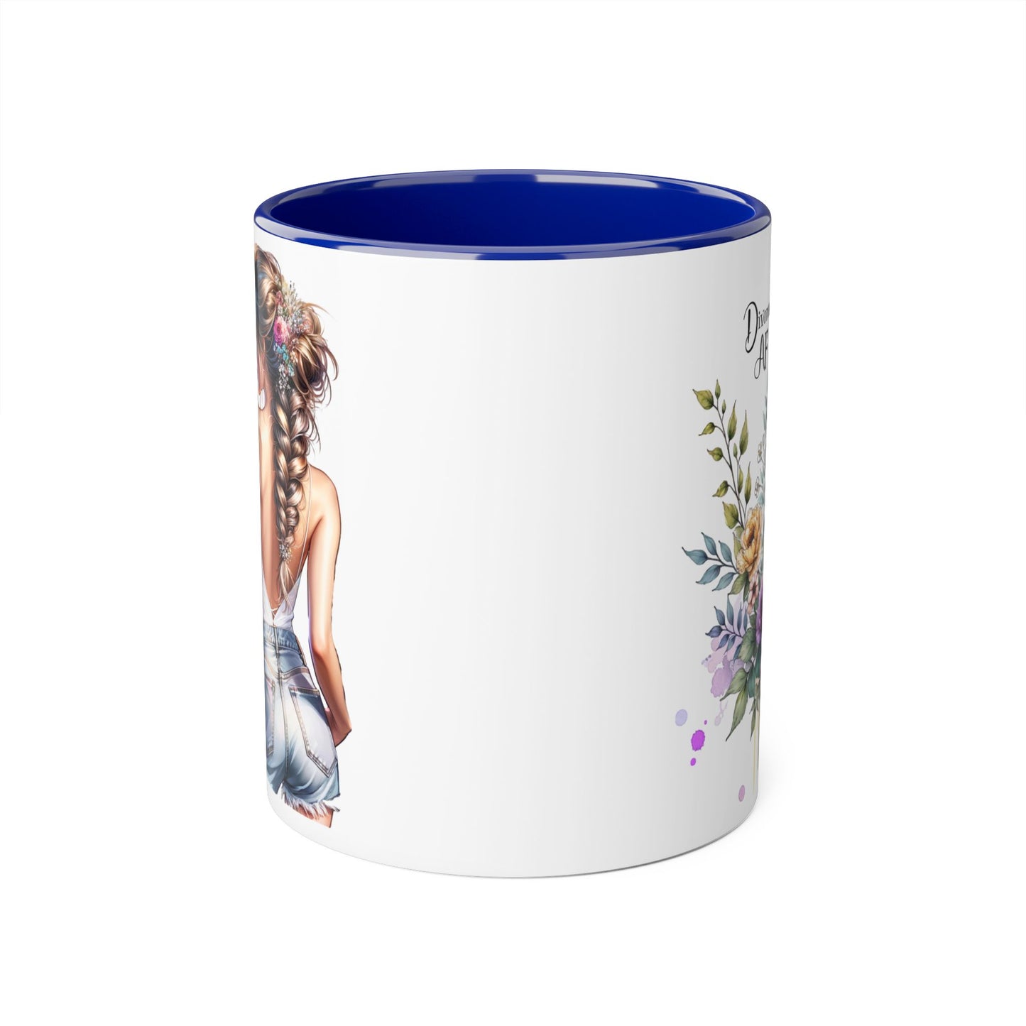 Divorced AF Floral Accent Mug - Perfect Gift for Friends, Coffee Lovers, Humor, Self-Care, Divorce Parties