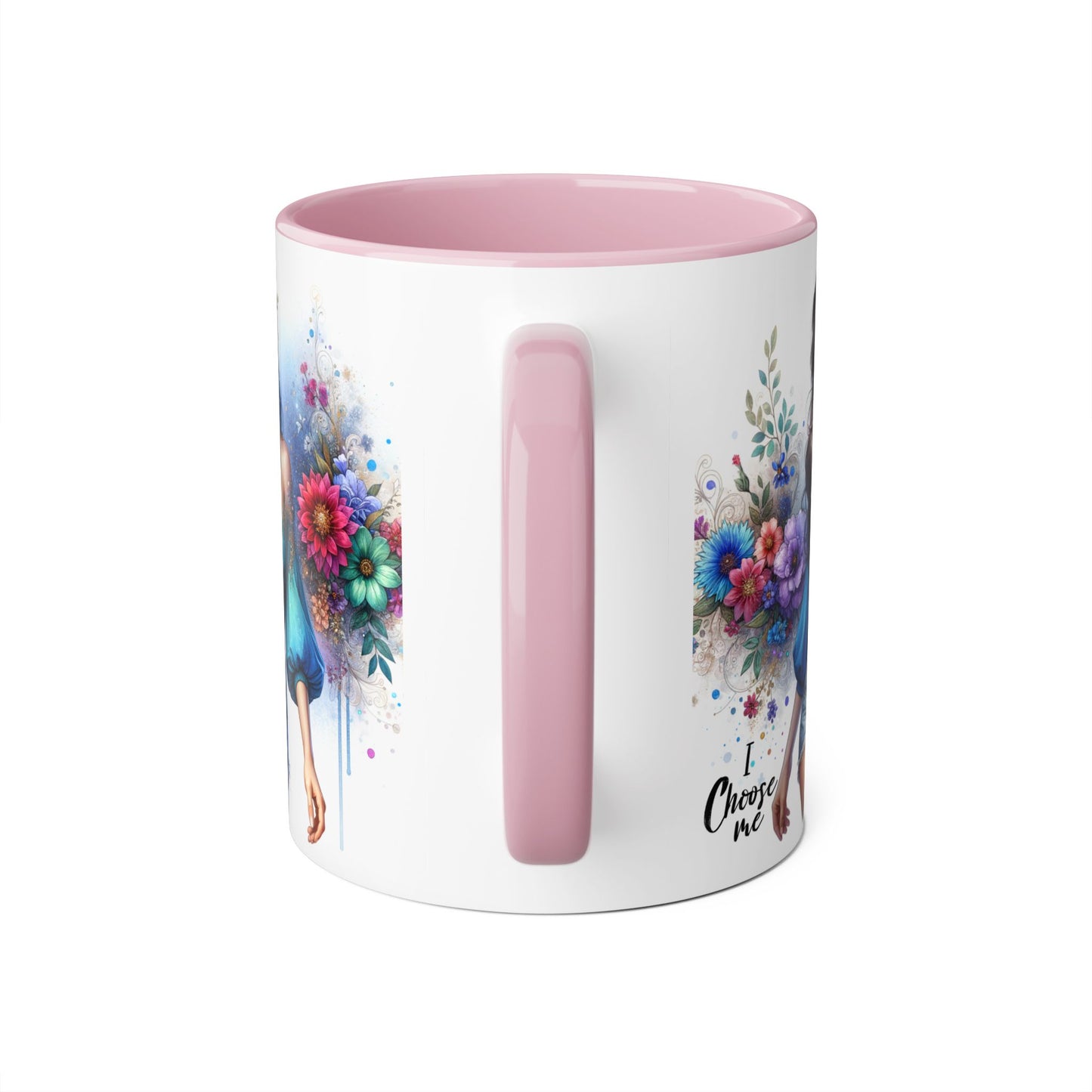 I Choose Me Boho Floral Accent Mug, Choose Me Coffee Cup, Unique Gift for Her, Art Mug, Colorful Drinkware