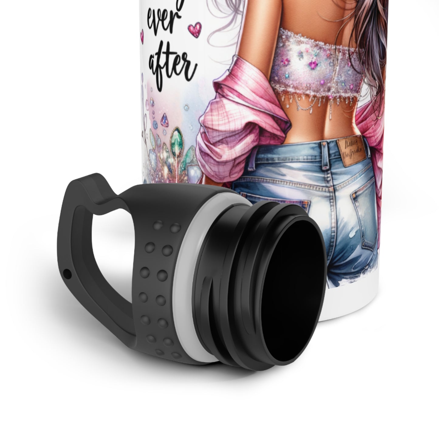 Stainless Steel Water Bottle - 'I Am My Own Happily Ever After' Inspirational Design for Fashion Lovers