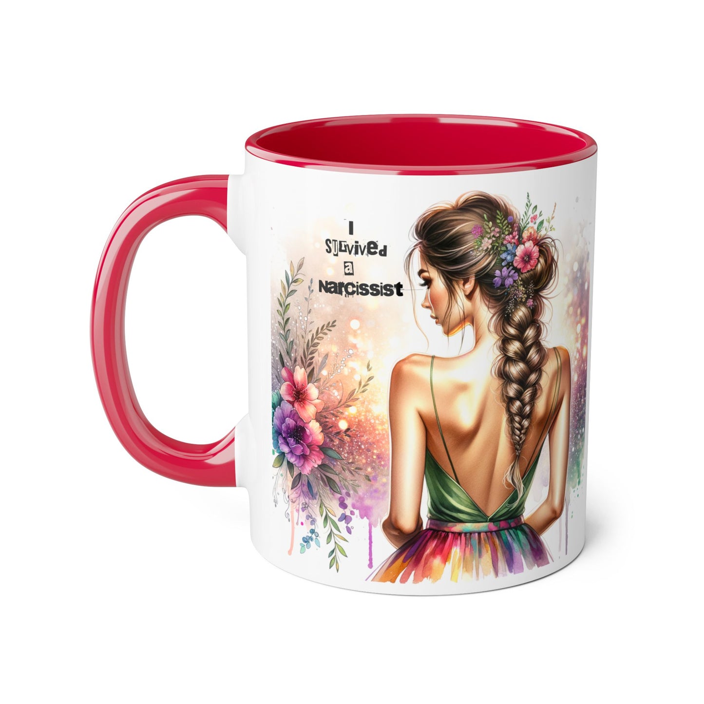 Colorful Floral Accent Mug