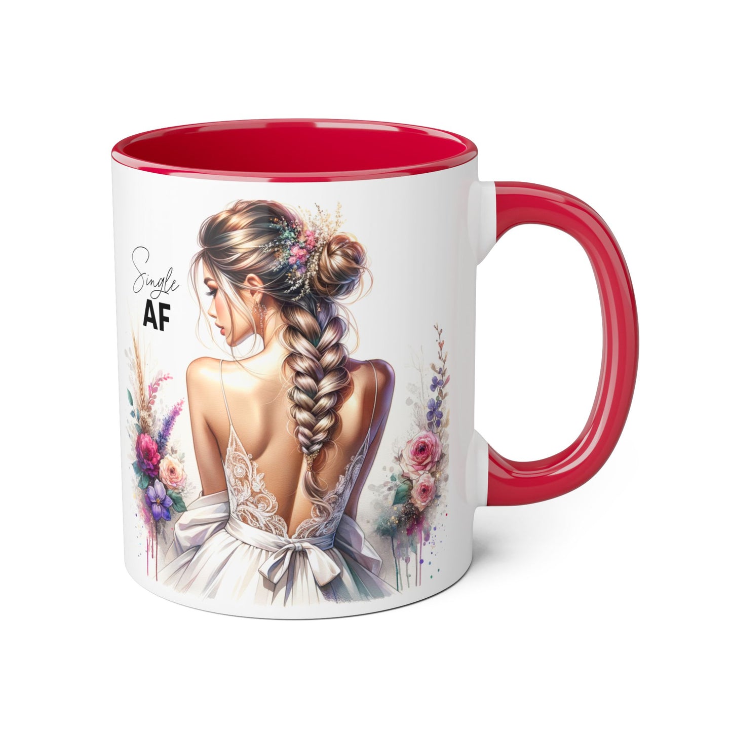 Elegant Floral Accent Mug, Simple AF Coffee Cup, Unique Gifts for Her, Cozy Home Decor, Bridal Shower, Birthday, Everyday Use