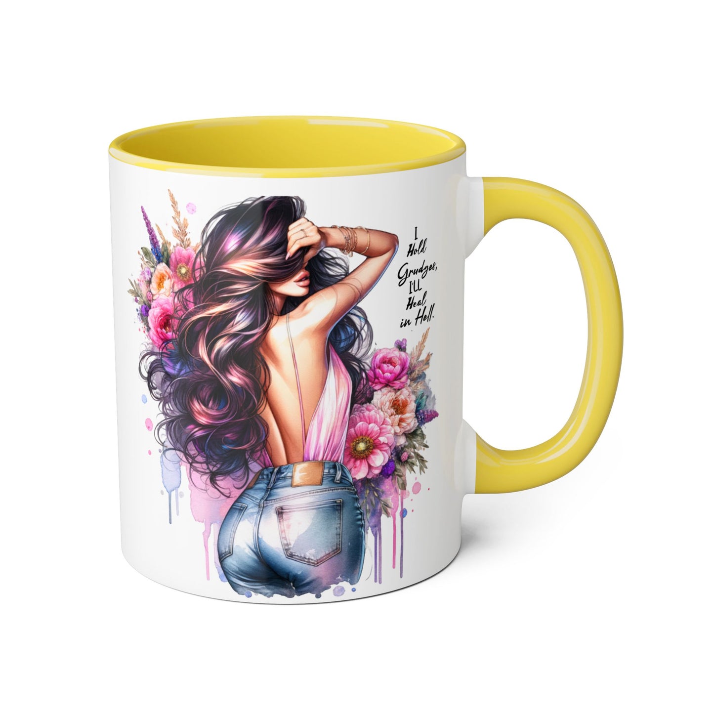 Floral Goddess Accent Mug, Inspirational Coffee Cup, Gift for Her, Empowering Drinkware, Perfect for Birthdays and Celebrations