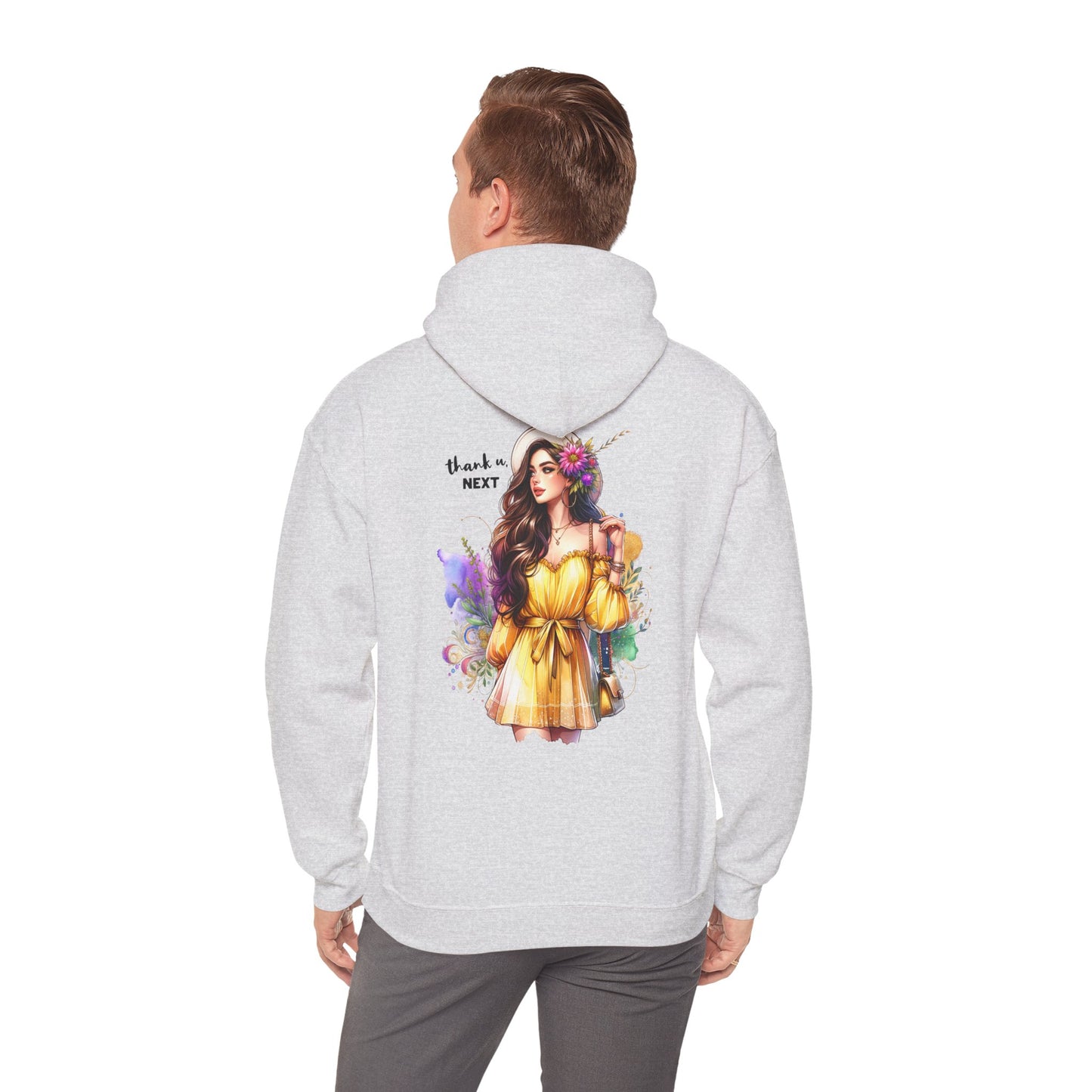 Thank U, Next Whimsical Fairy Art Hooded Sweatshirt, Cozy Apparel, Unique Gift, Casual Wear, Comfortable Layer