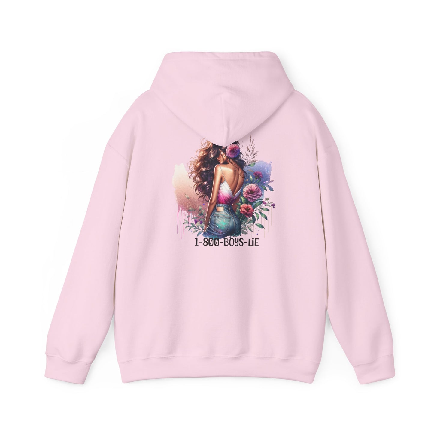 1-800-Boys-Lie Beautiful Floral Mermaid Hoodie - Unisex Heavy Blend™, Perfect for Cozy Days, Gifts, Beach Lovers, Everyday Wear