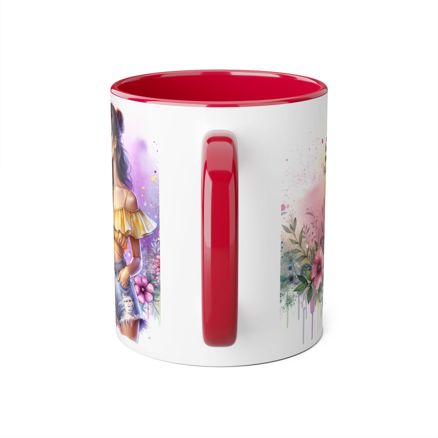 I Can Buy Myself Flowers Colorful Floral Accent Mug, 11oz Coffee Cup, Bohemian Style Drinkware, Perfect Gift for Garden Lovers, Ideal for Birthdays, Mother's Day