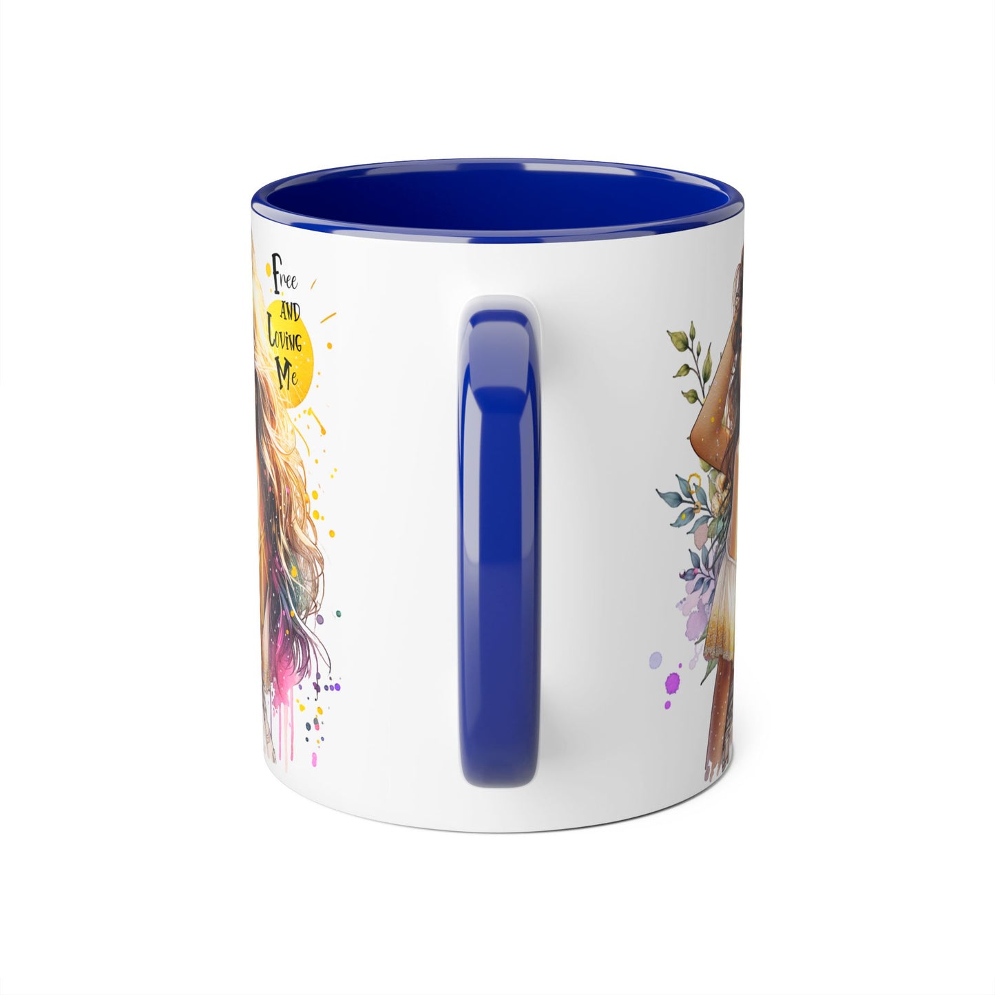 Free and Loving Me Boho Chic Accent Mug, Inspirational Coffee Cup, Free and Living Me, Gift for Her, Art Print Mug, Home Decor