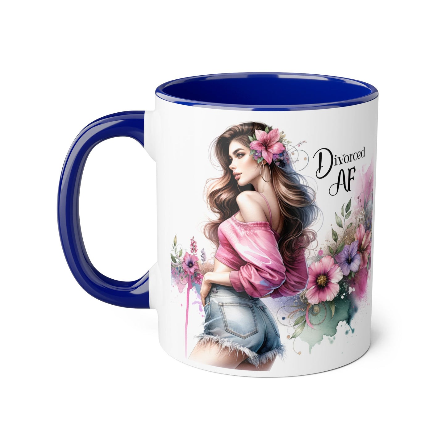 Divorced AF Accent Mug, Empowering Gift for Newly Divorced, Coffee Lover Mug, Inspirational Drinkware, Funny Divorce Humor
