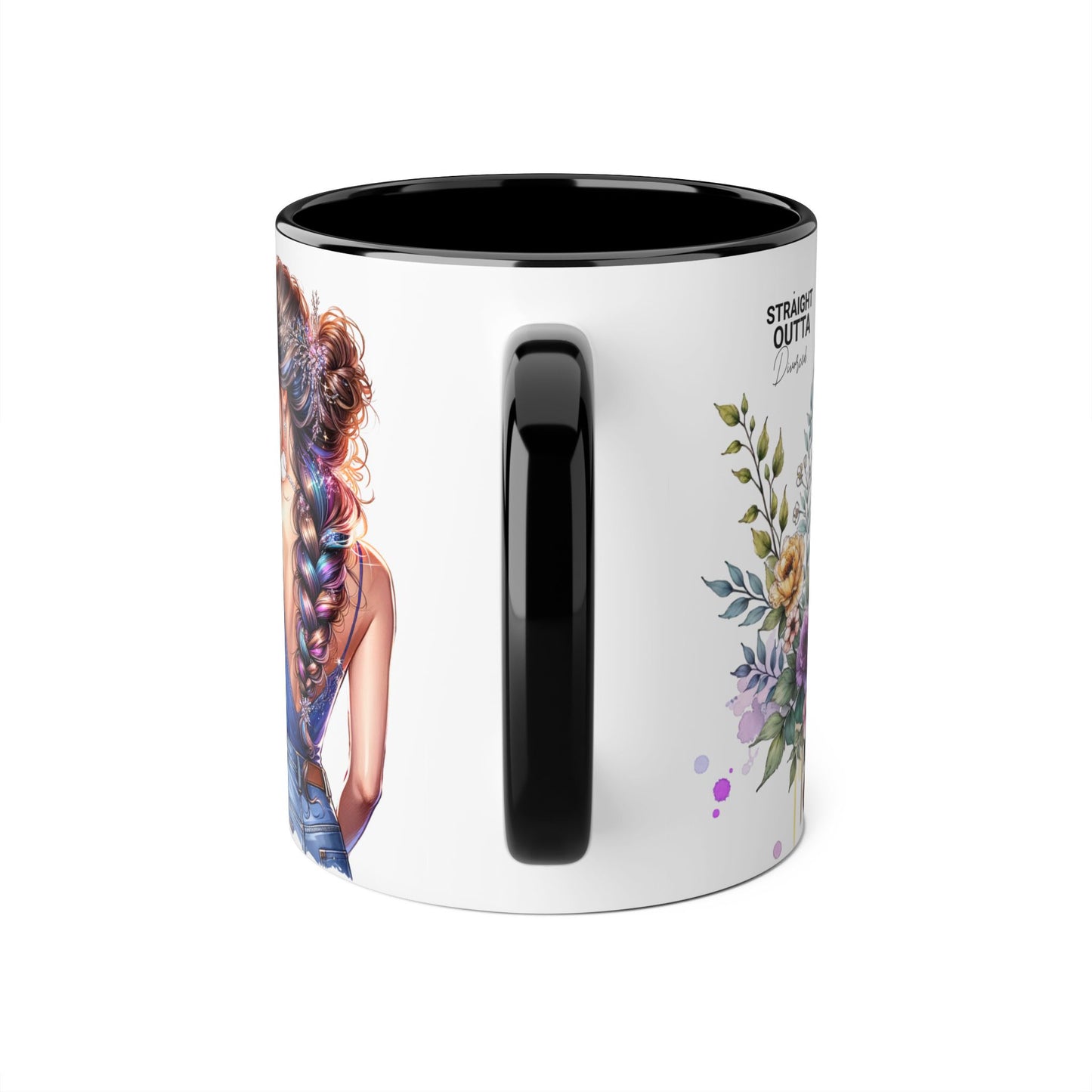 Straight Outta Divorced Humoristic Floral Art Coffee Mug, Gift for Her, Unique Coffee Cups, Floral Mugs for Any Occasion