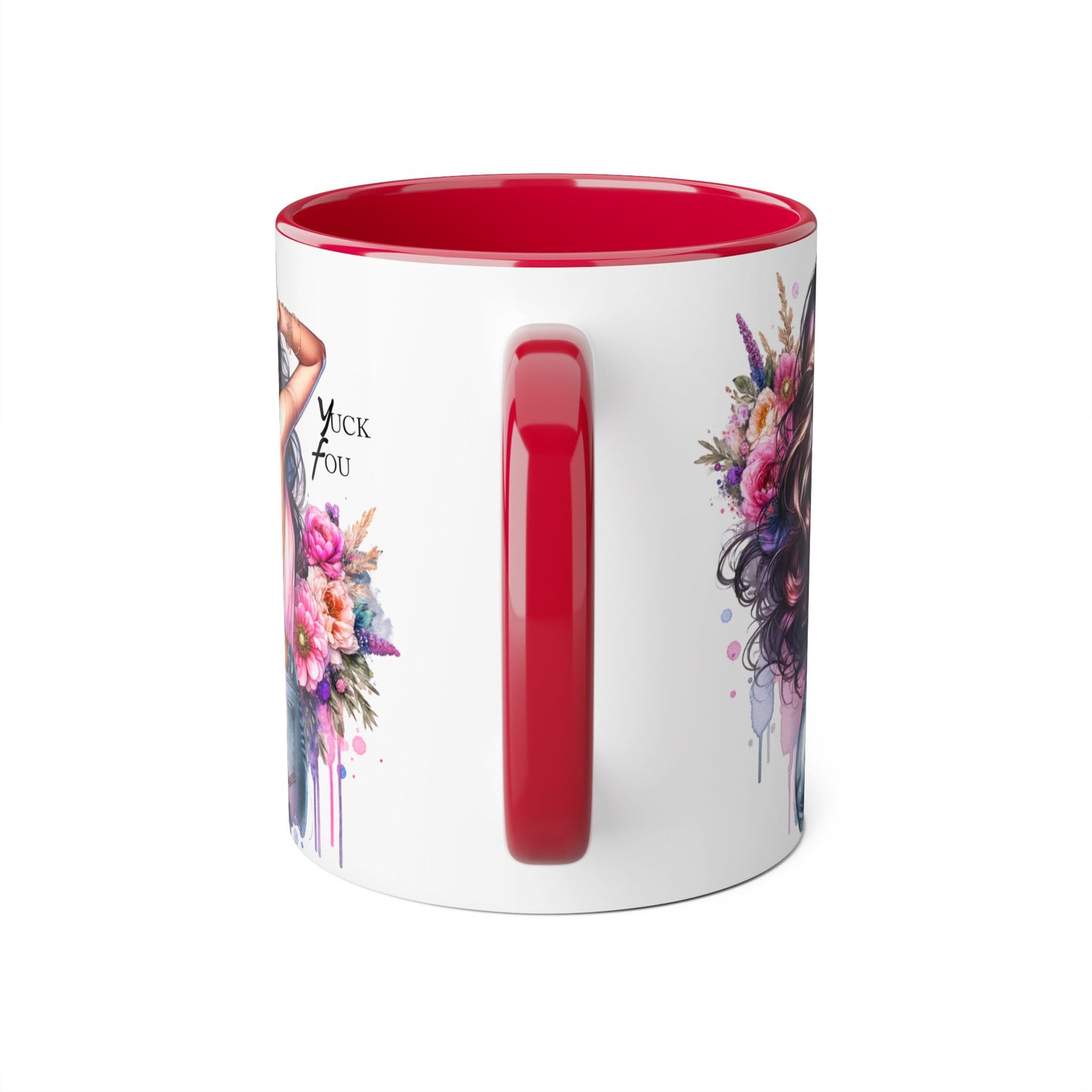 Yuck Fou Floral Drama Mug: 11oz Accent Coffee Cup for Unique Gifts, Home Decor, Inspirational Quotes, Floral Artistry, Fun Collectibles