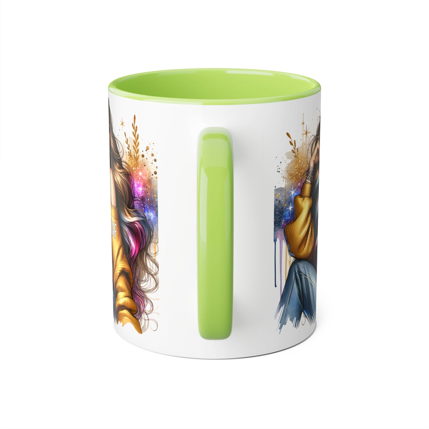 Chic IDGAF Accent Mug, Cool Coffee Cup, Trendy Drinkware, Stylish Gift, Artful Mug for Her