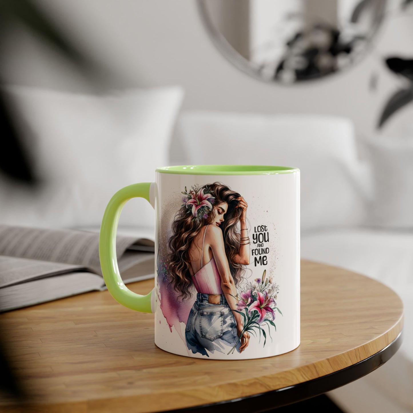 Lost You and Found Me Bohemian Accent Mugs - Lose You Found Me | Artistic Coffee Cup, Unique Gift, Decorative Drinkware, Floral Theme, Stylish Tea Mug