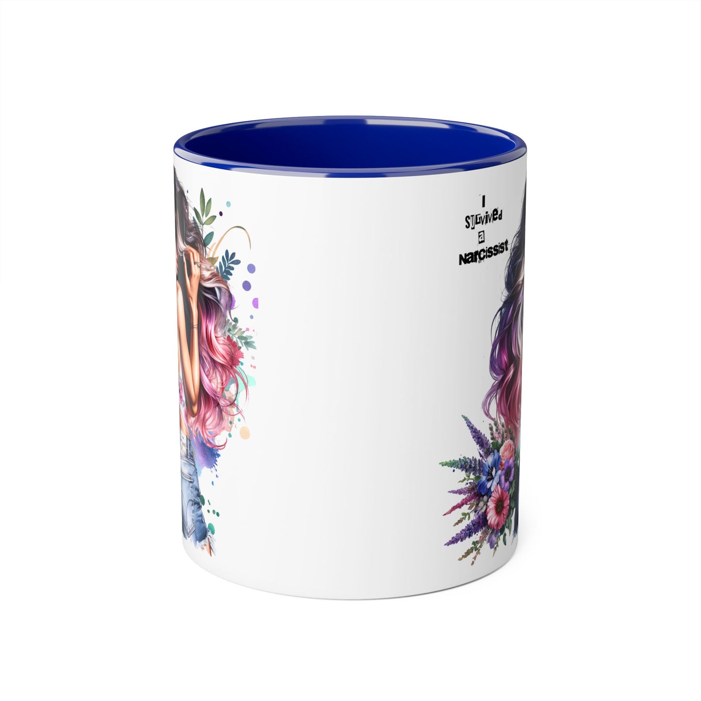 Chic Floral Accent Mug, Inspirational Gift, Ideal for Coffee Lovers, Home Decor, Unique Birthday Gift, Stylish Ceramic Cup