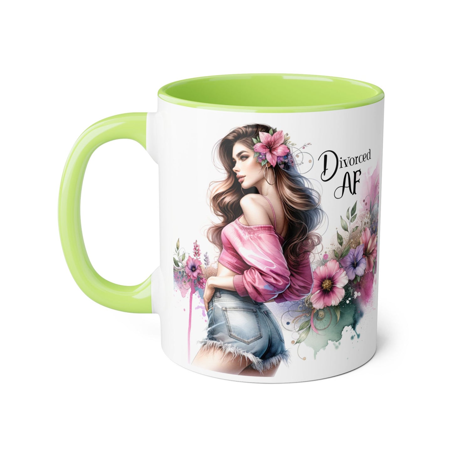 Divorced AF Accent Mug, Empowering Gift for Newly Divorced, Coffee Lover Mug, Inspirational Drinkware, Funny Divorce Humor