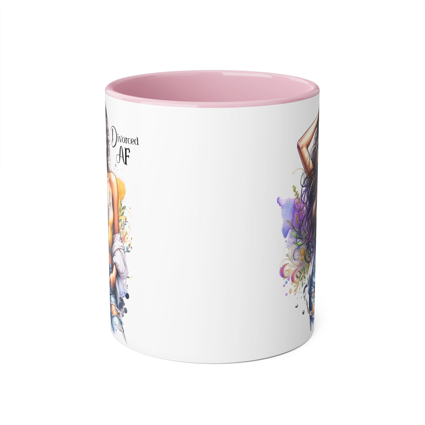 Divorced AF Mug, Stylish 11oz Accent Mug for Coffee Lovers, Perfect for Gifts, Self-Care and Empowerment, Unique Art Design