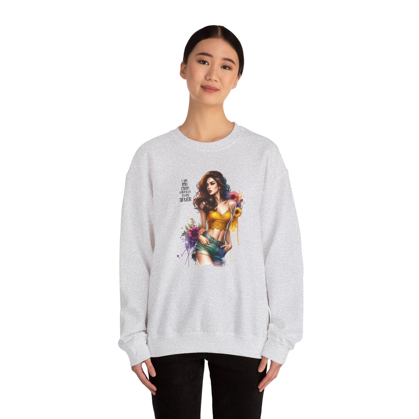 I Am My Own Happily Ever After Stylish Inspirational Crewneck Sweatshirt, Cozy Unisex Pullover, Art Print Sweatshirt, Gift for Her, Everyday Wear, Colorful Design