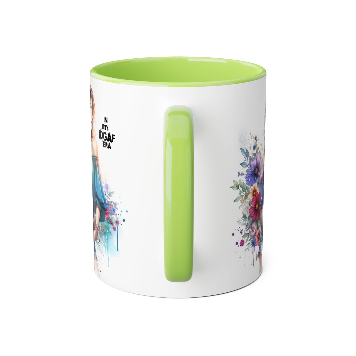IDGAF Floral Accent Mug - Stylish Coffee Mug for Sassy Souls, Gift for Friends, Unique Home Decor, Perfect for Birthdays, Fun Collectible
