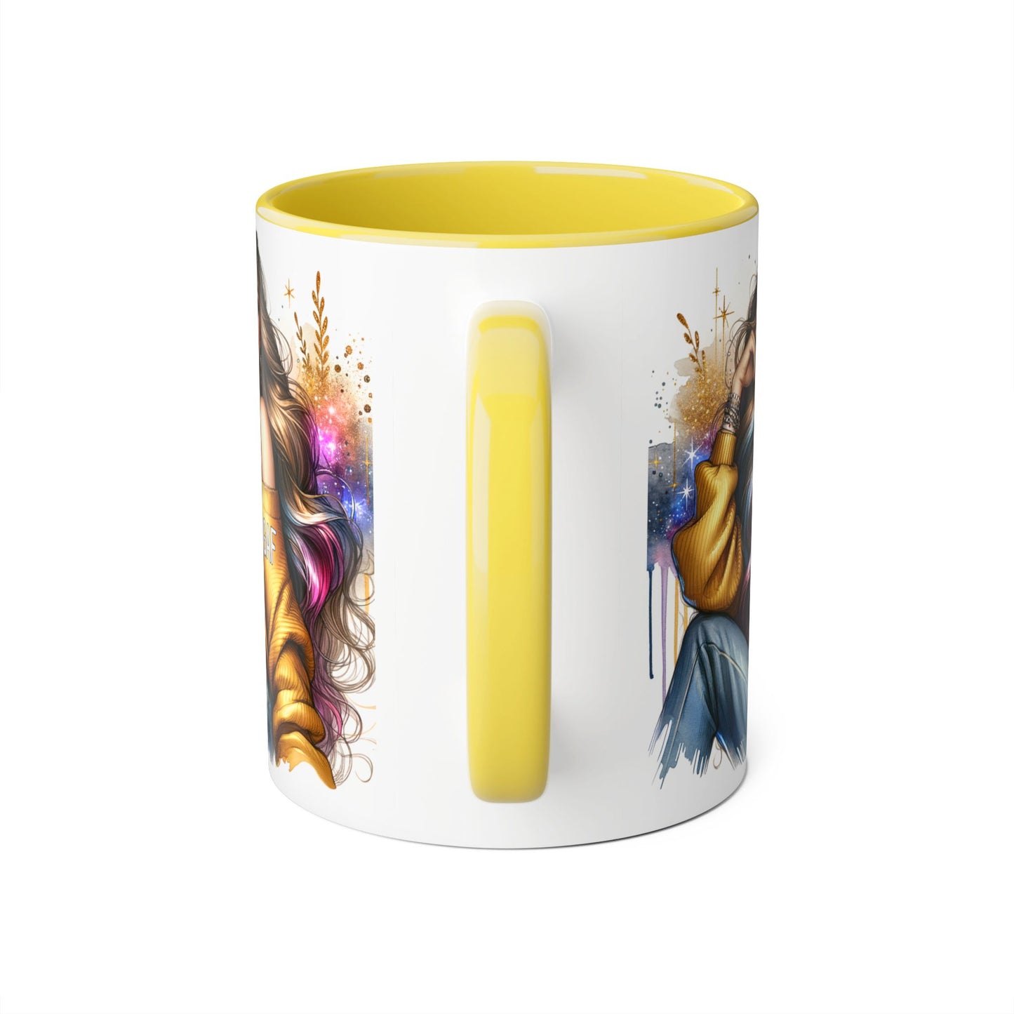 Chic IDGAF Accent Mug, Cool Coffee Cup, Trendy Drinkware, Stylish Gift, Artful Mug for Her
