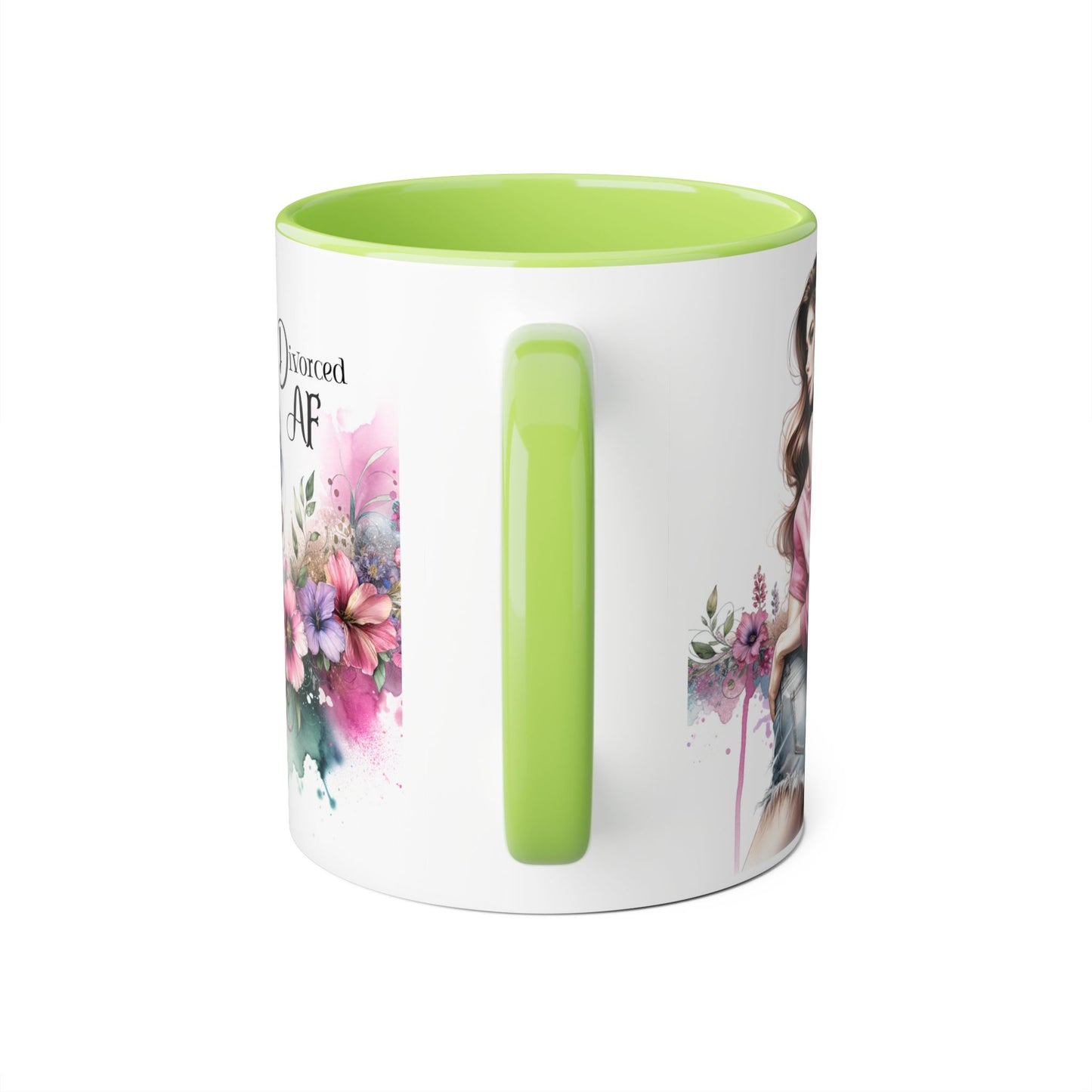Divorced AF Accent Mug | Gift for Newly Divorced Friends | Sassy Coffee Cup | Floral Design | Unique Divorce Party Favor